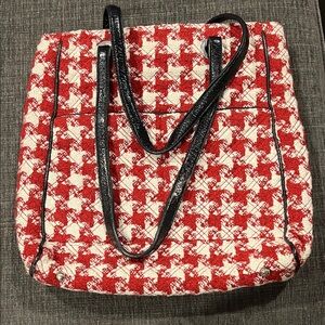 Vera Bradley Red and White Houndstooth Tote